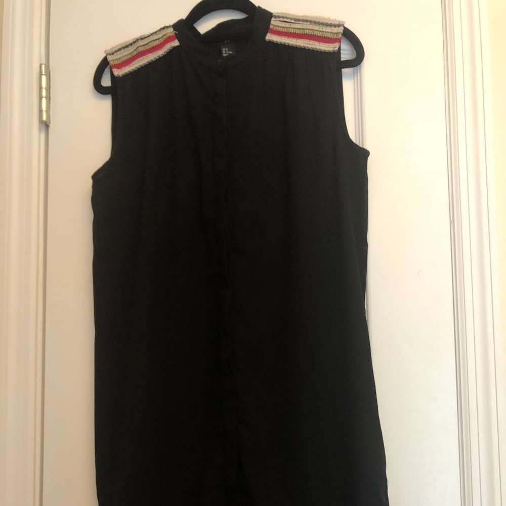 Bohemian Detail Sleeveless Shirt Dress